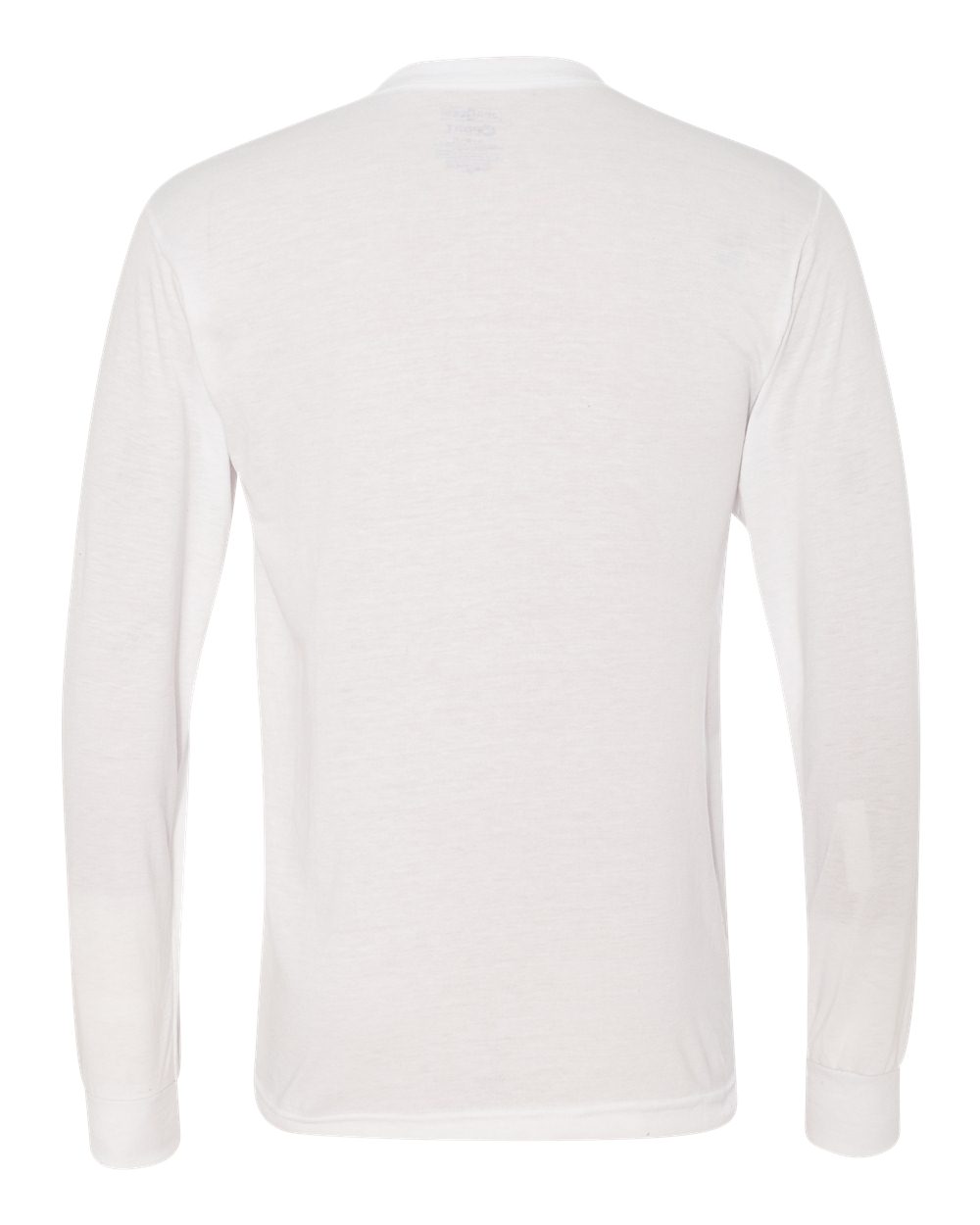 Rear View of White Dri-Power® Performance Long Sleeve T-Shirt - 21MLR