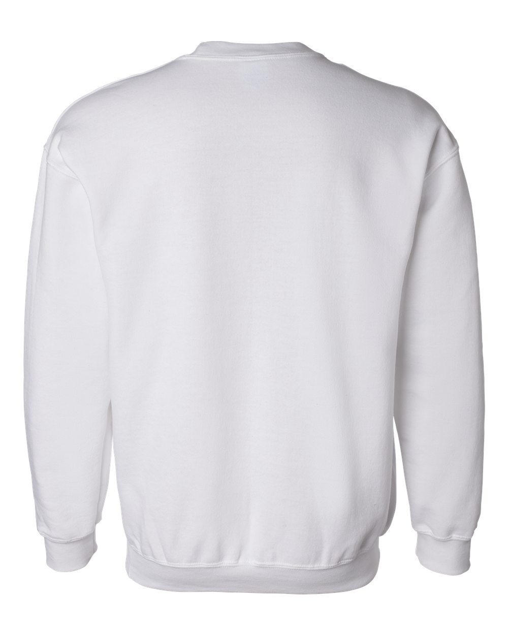 Rear View of White DryBlend® Crewneck Sweatshirt - 12000