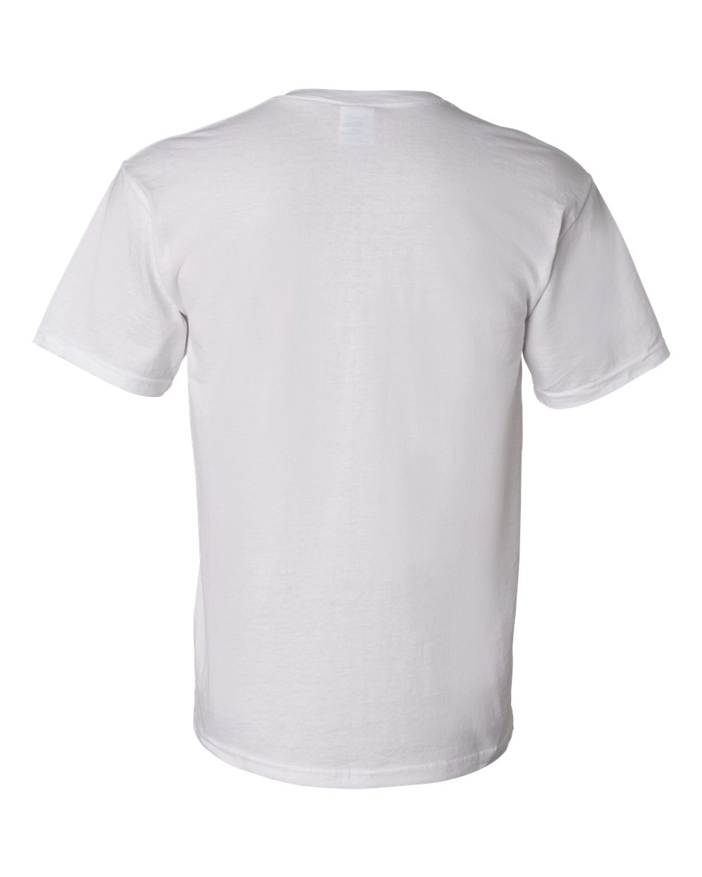 Rear View of White DryBlend® Pocket T-Shirt - 8300