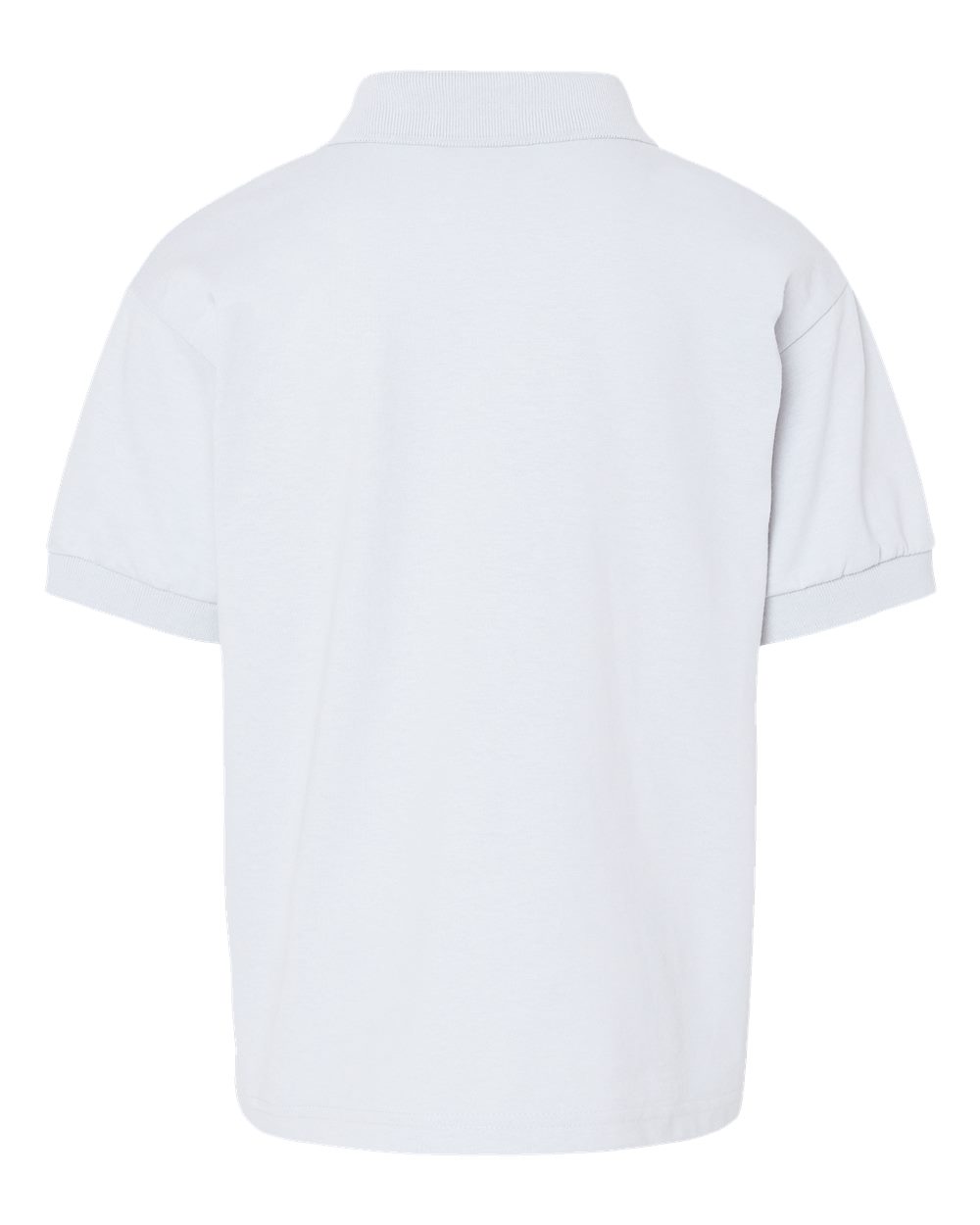 Rear View of White DryBlend® Youth Jersey Polo - 8800B