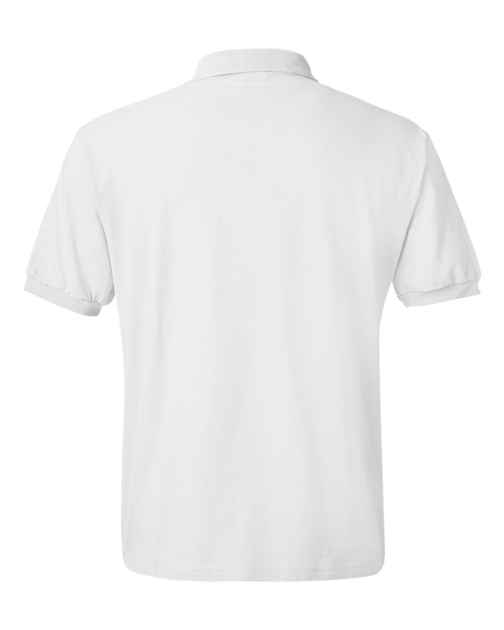 Rear View of White Ecosmart® Jersey Polo - 054X