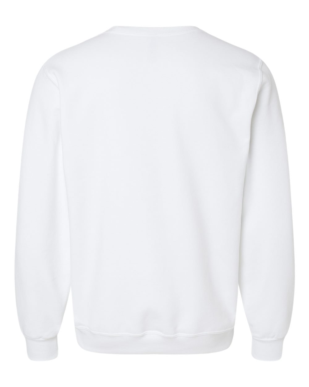 Rear View of White Eco™ Premium Blend Ring-Spun Crewneck Sweatshirt - 701MR