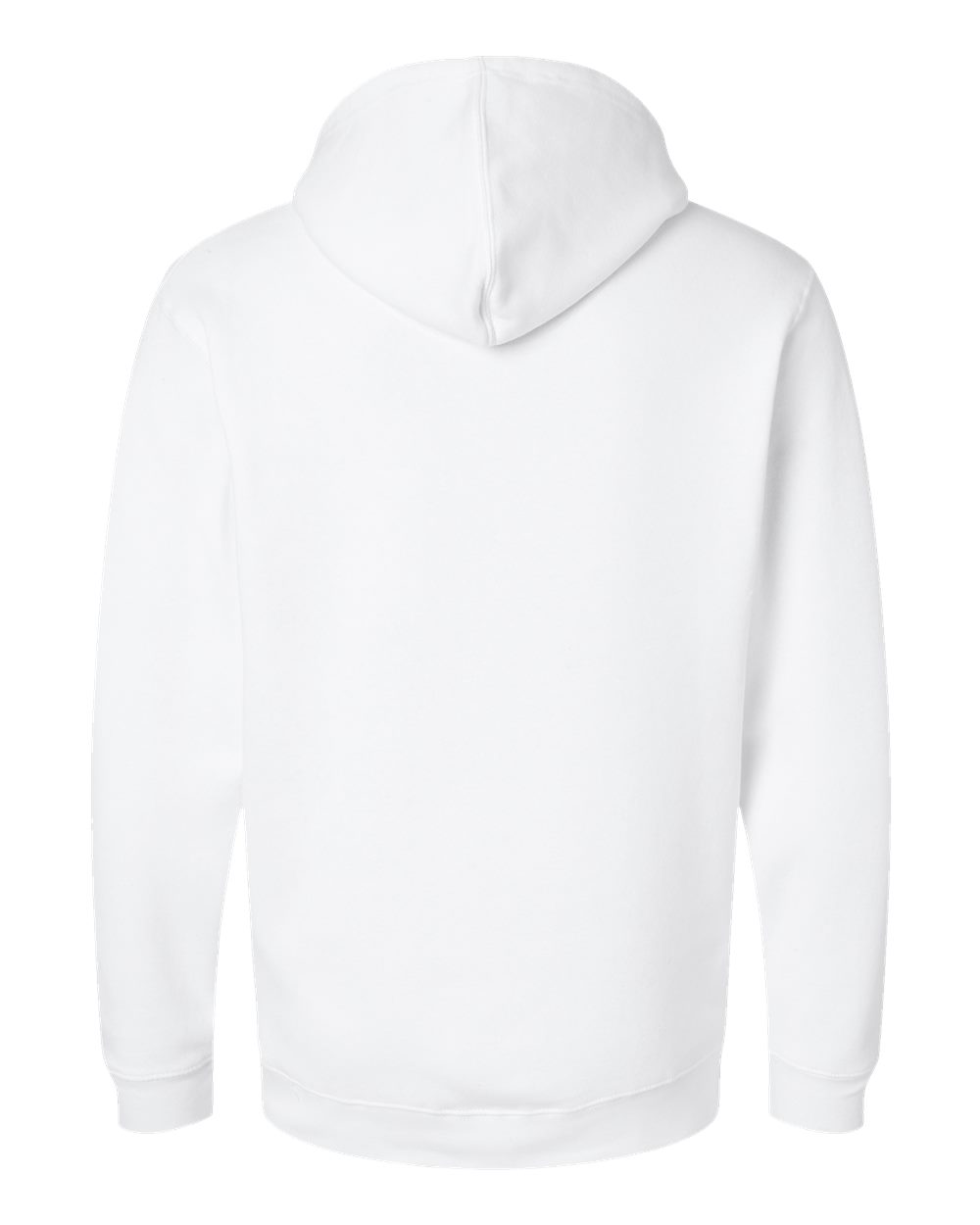 Rear View of White Elevated Fleece Basic Hoodie - 6926