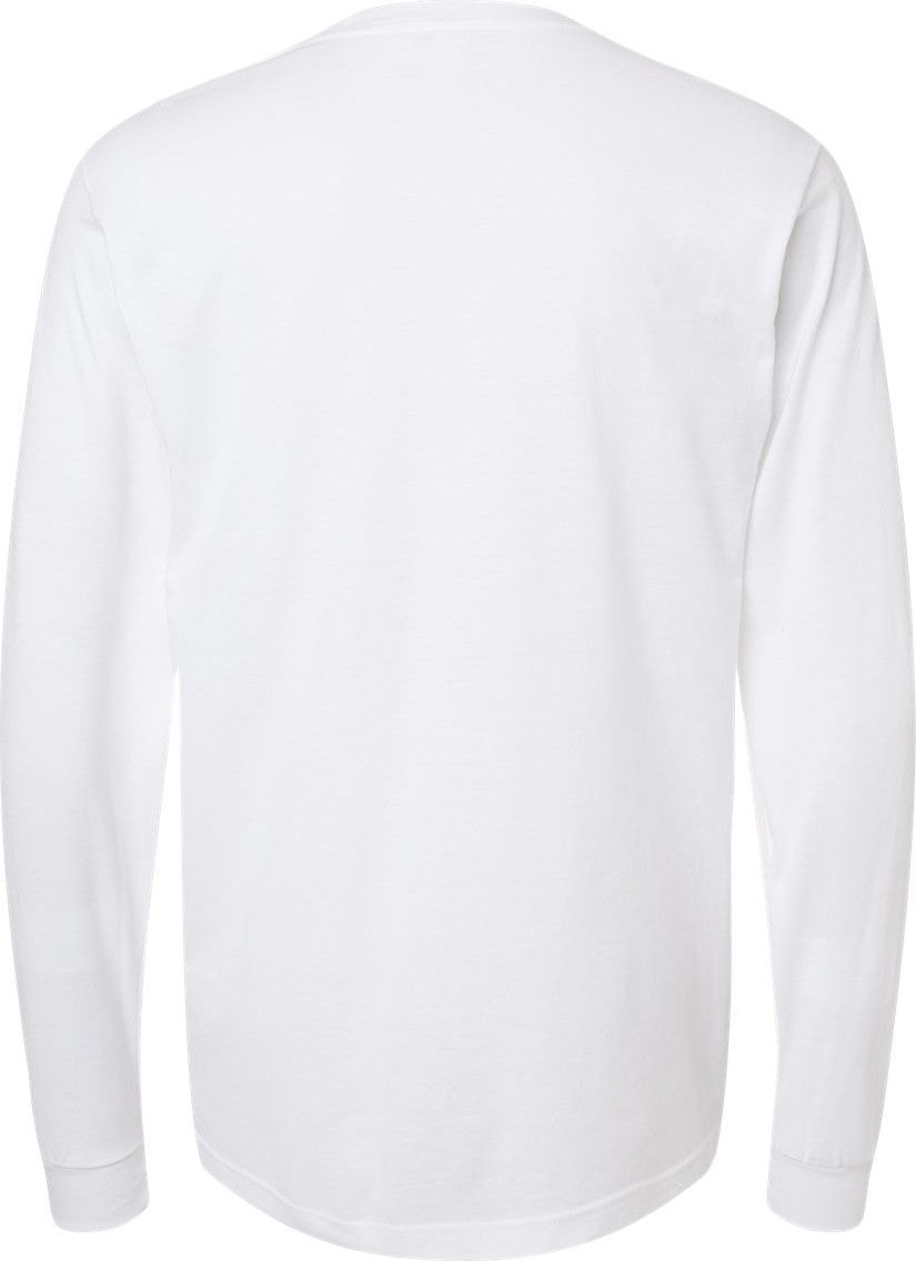 Rear View of White Fine Jersey Long Sleeve T-Shirt - 202LS