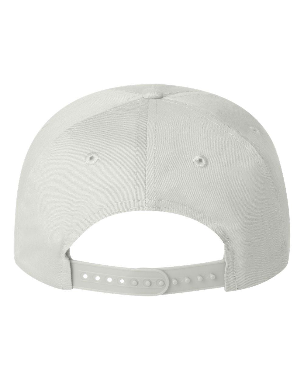 Rear View of White Five-Panel Twill Cap - 8869