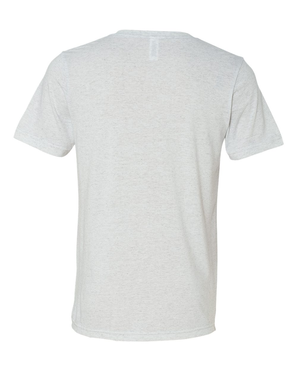 Rear View of White Fleck Triblend Triblend V-Neck Short Sleeve Tee - 3415