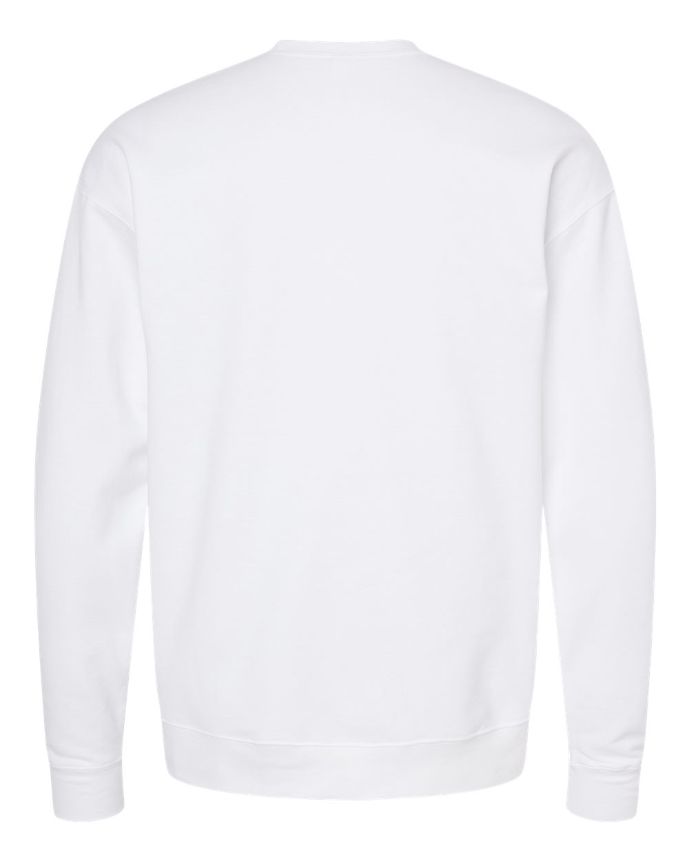 Rear View of White Fleece Crewneck Sweatshirt - 340