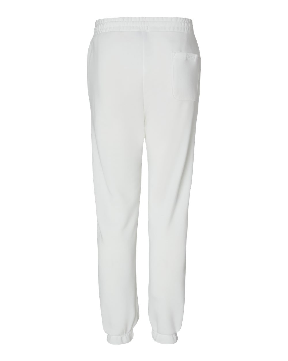 Rear View of White Fleece Joggers - 8800