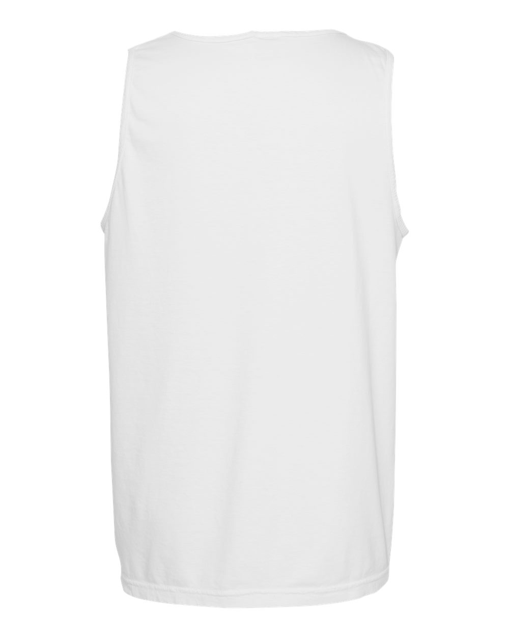 Rear View of White Garment-Dyed Heavyweight Tank Top - 9360