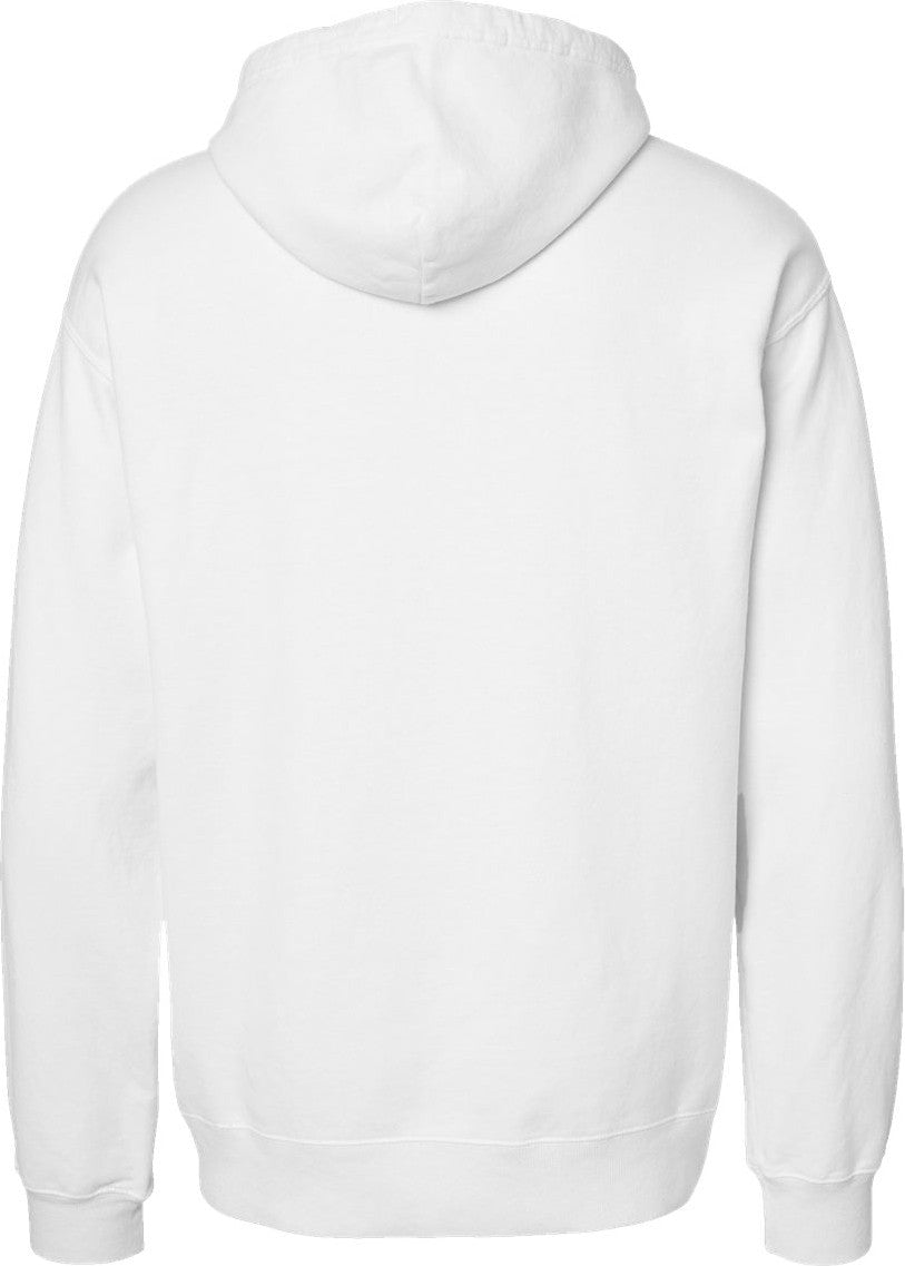 Rear View of White Garment-Dyed Hooded Sweatshirt - GDH450