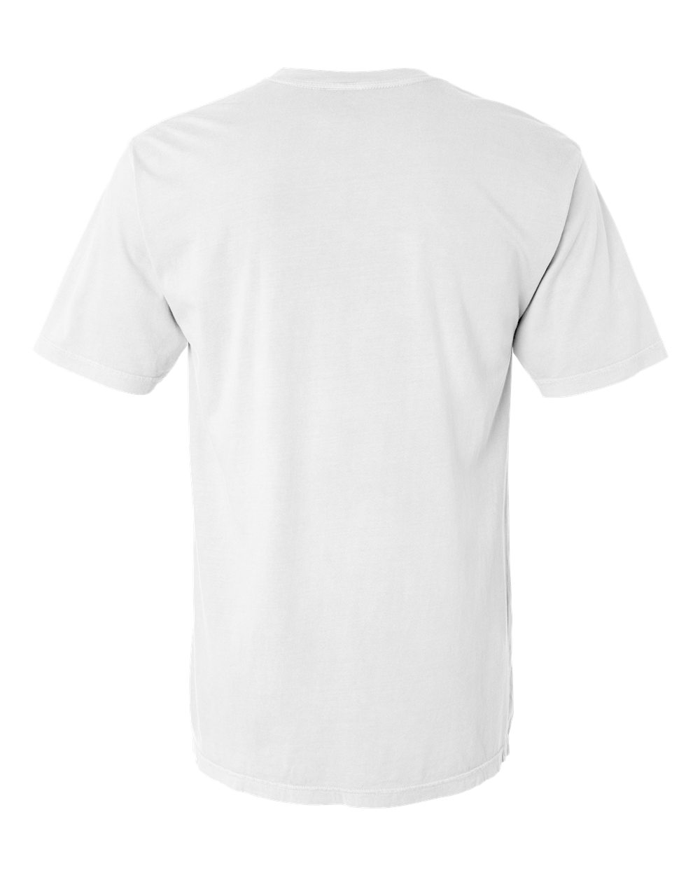 Rear View of White Garment-Dyed Lightweight T-Shirt - 4017