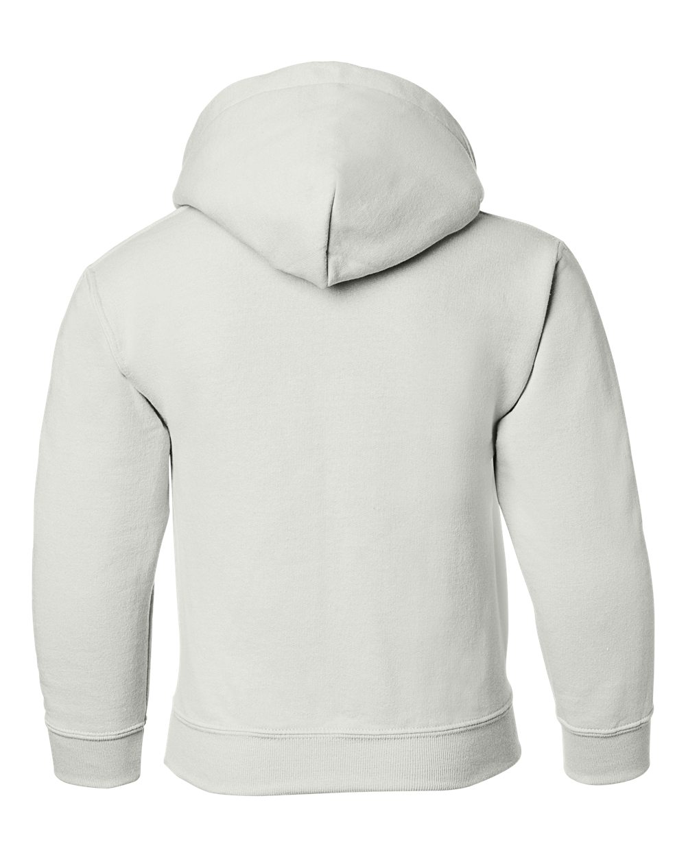 Rear View of White Heavy Blend™ Youth Hooded Sweatshirt - 18500B
