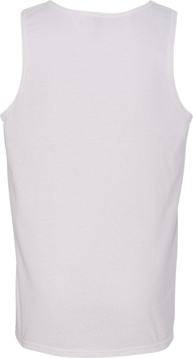 Rear View of White Heavy Cotton™ Tank Top - 5200