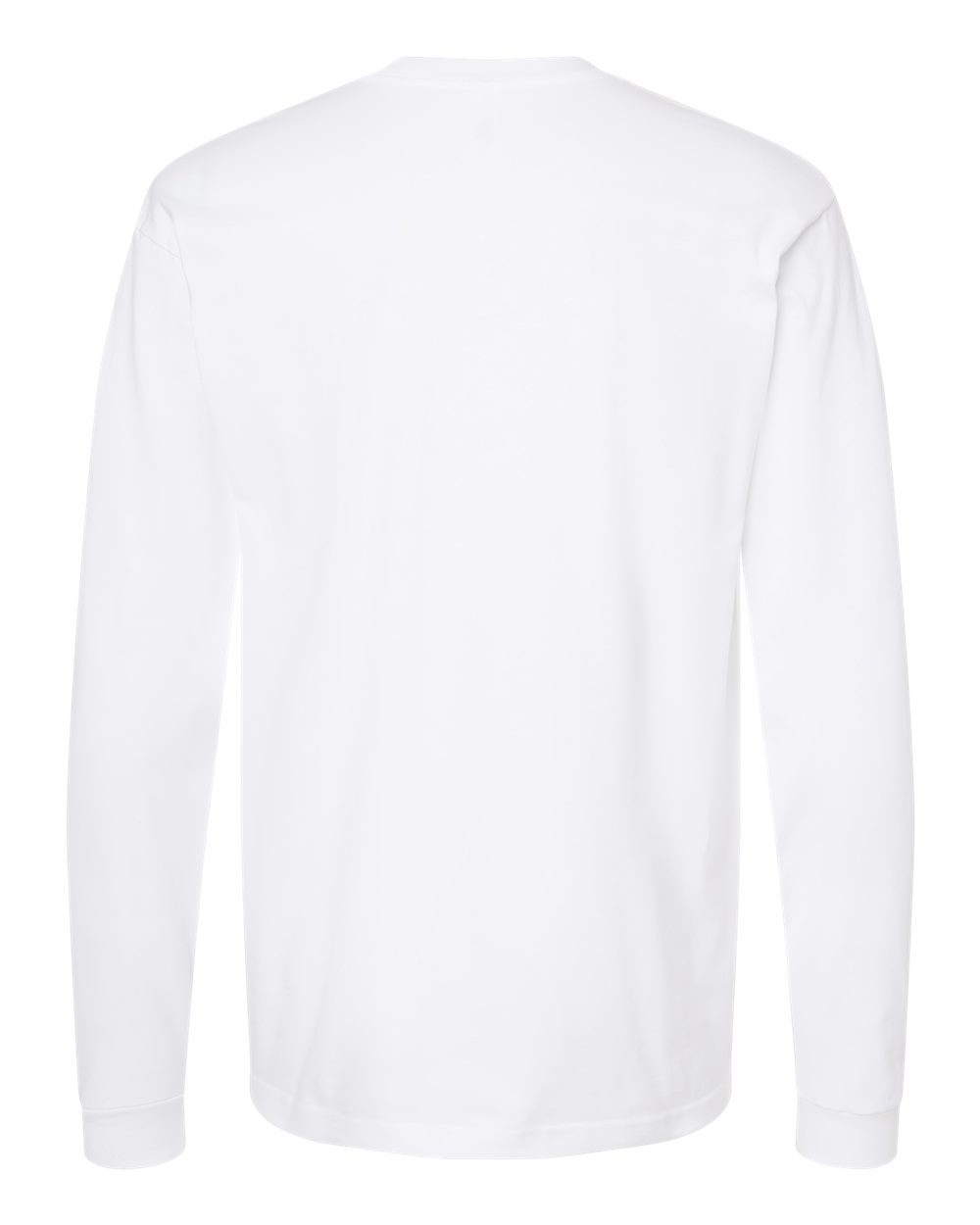 Rear View of White Heavyweight Jersey Long Sleeve T-Shirt - 291
