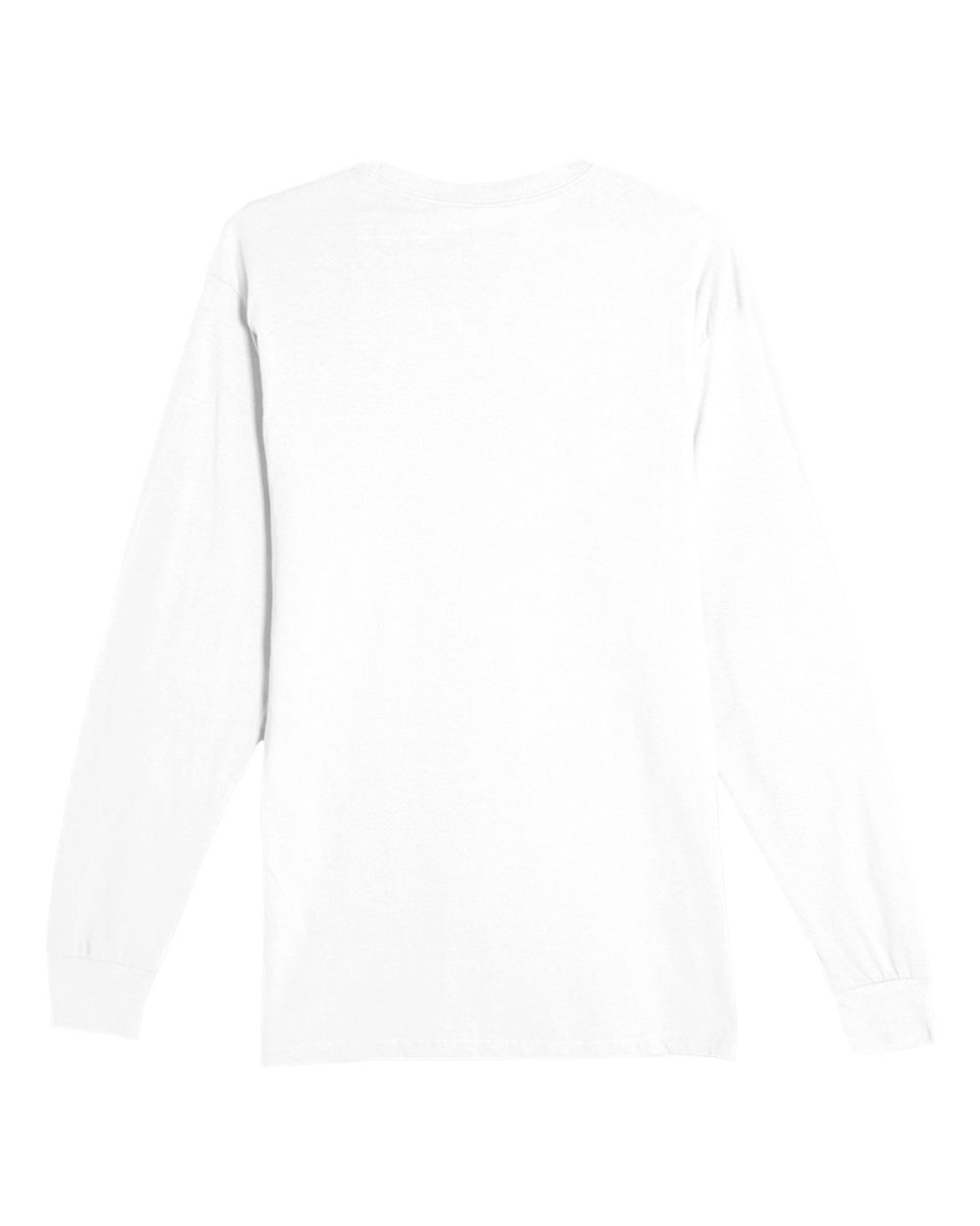 Rear View of White Heavyweight Long Sleeve T-Shirt - LS15009