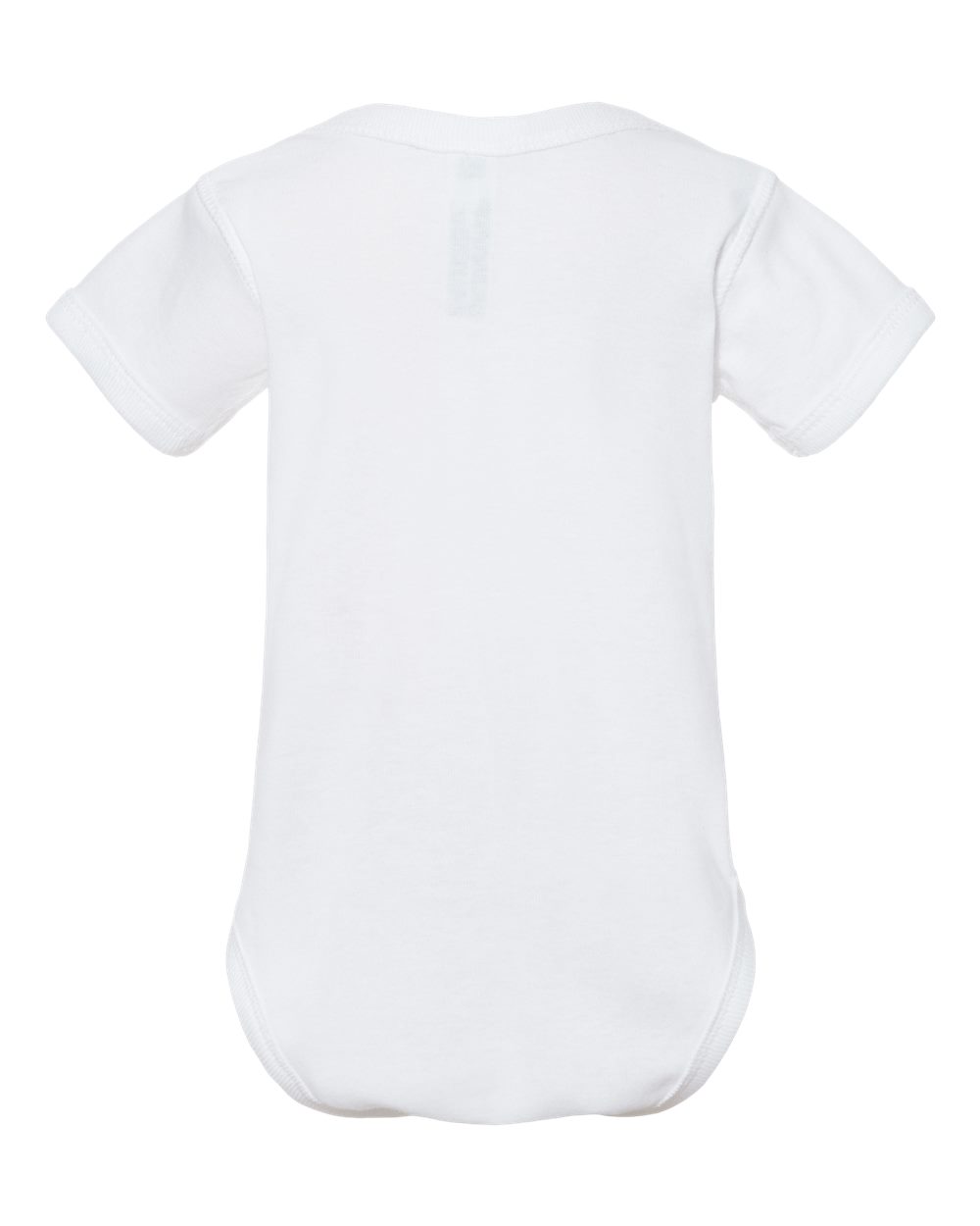 Rear View of White Infant Baby Rib Bodysuit - 4400