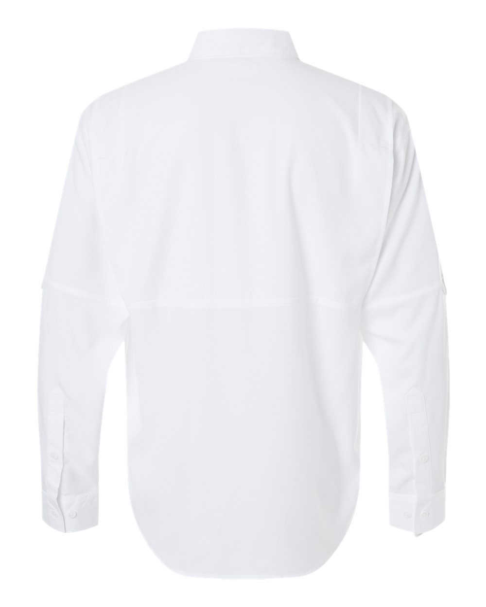Front View of White Kitty Hawk Performance Long Sleeve Fishing Shirt - 702