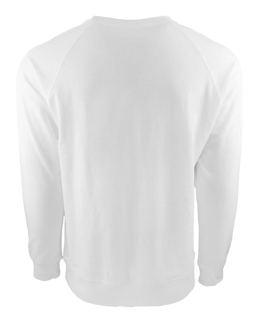 Rear View of White Laguna Raglan Crewneck Sweatshirt - 9000