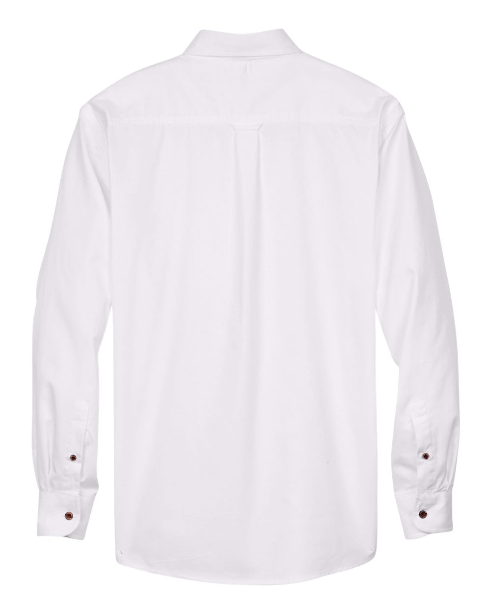 Rear View of White Men's Easy Blend™ Long Sleeve Twill Shirt - M500
