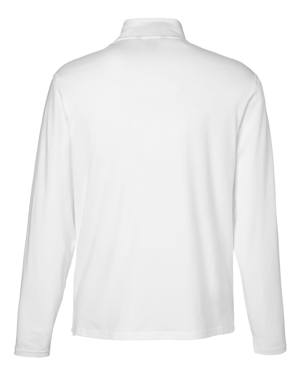 Rear View of White Men's Raleigh Stretch Quarter-Zip Pullover - DG425