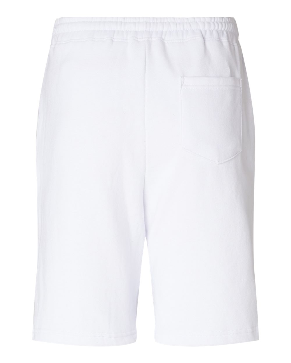 Rear View of White Midweight Fleece Shorts - IND20SRT
