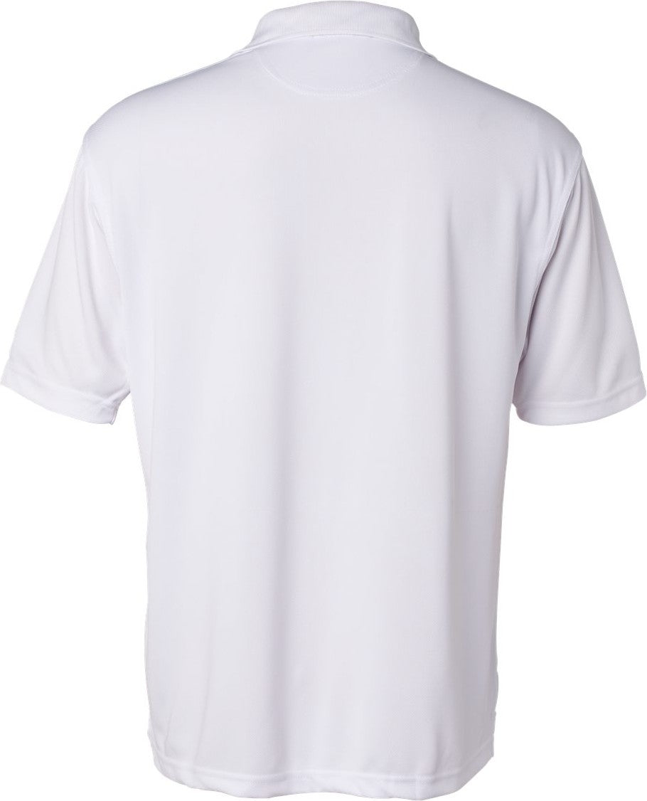 Rear View of White Moisture Free Mesh Polo - 0469