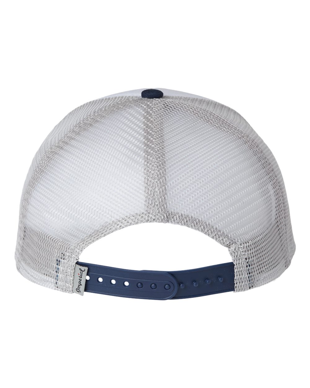 Rear View of White/ Navy/ Grey North Country Trucker Cap - 1287