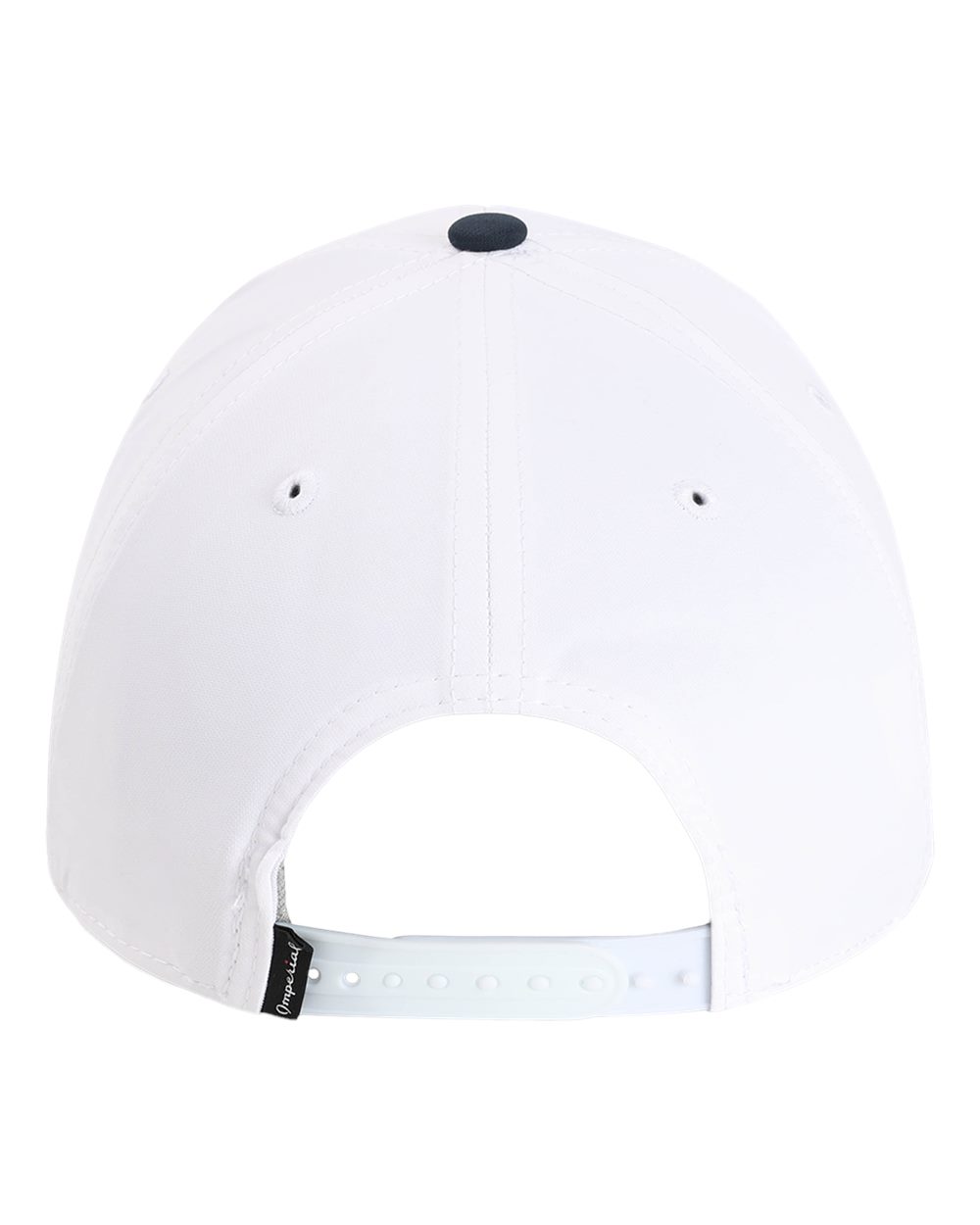 Rear View of White/ Navy/ Navy/ Red/ White The Wingman Cap - 7054
