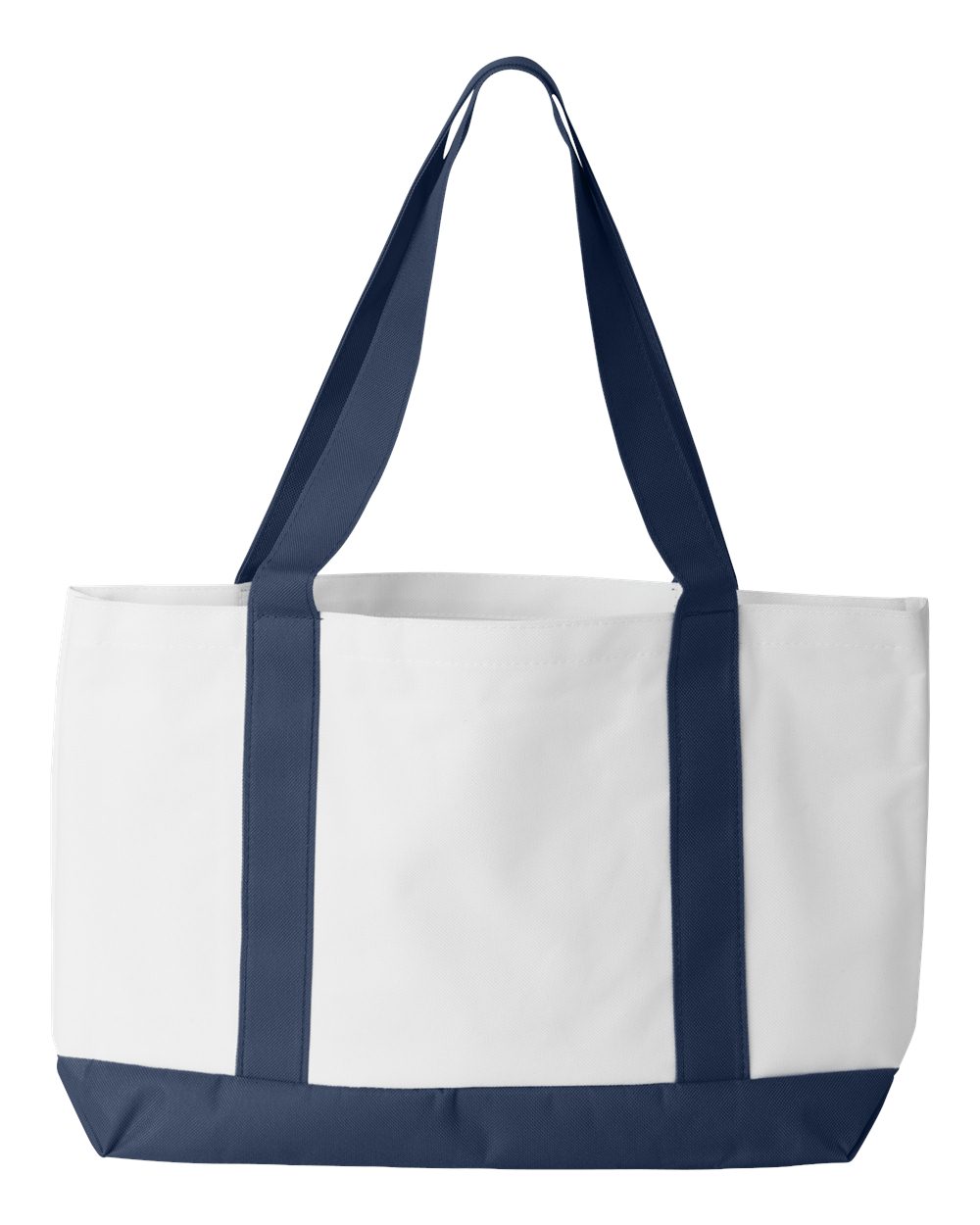 Rear View of White/ Navy P&O Cruiser Tote - 7002