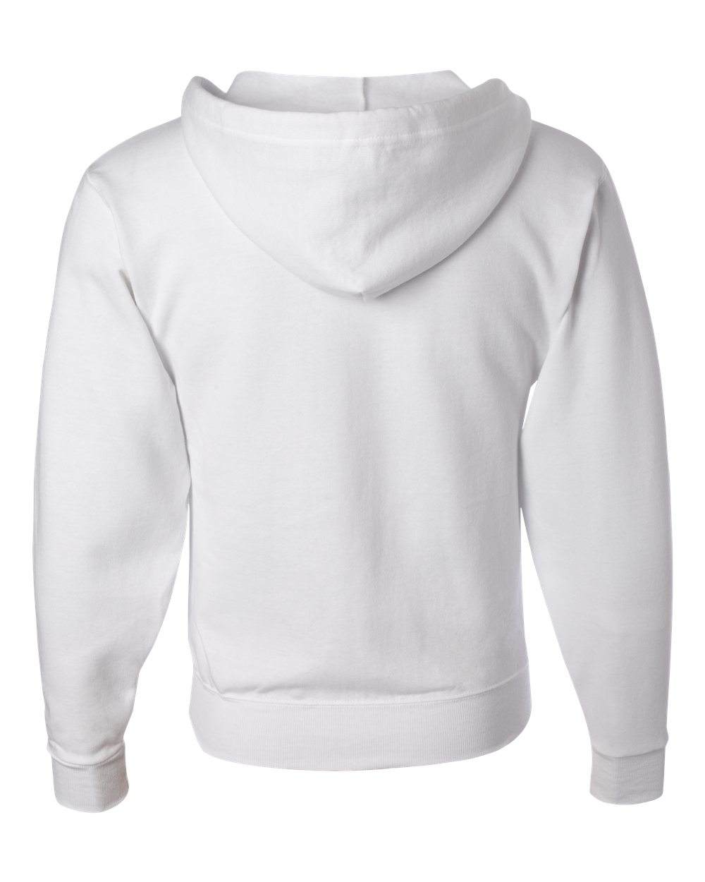 Rear View of White NuBlend® Full-Zip Hooded Sweatshirt - 993MR