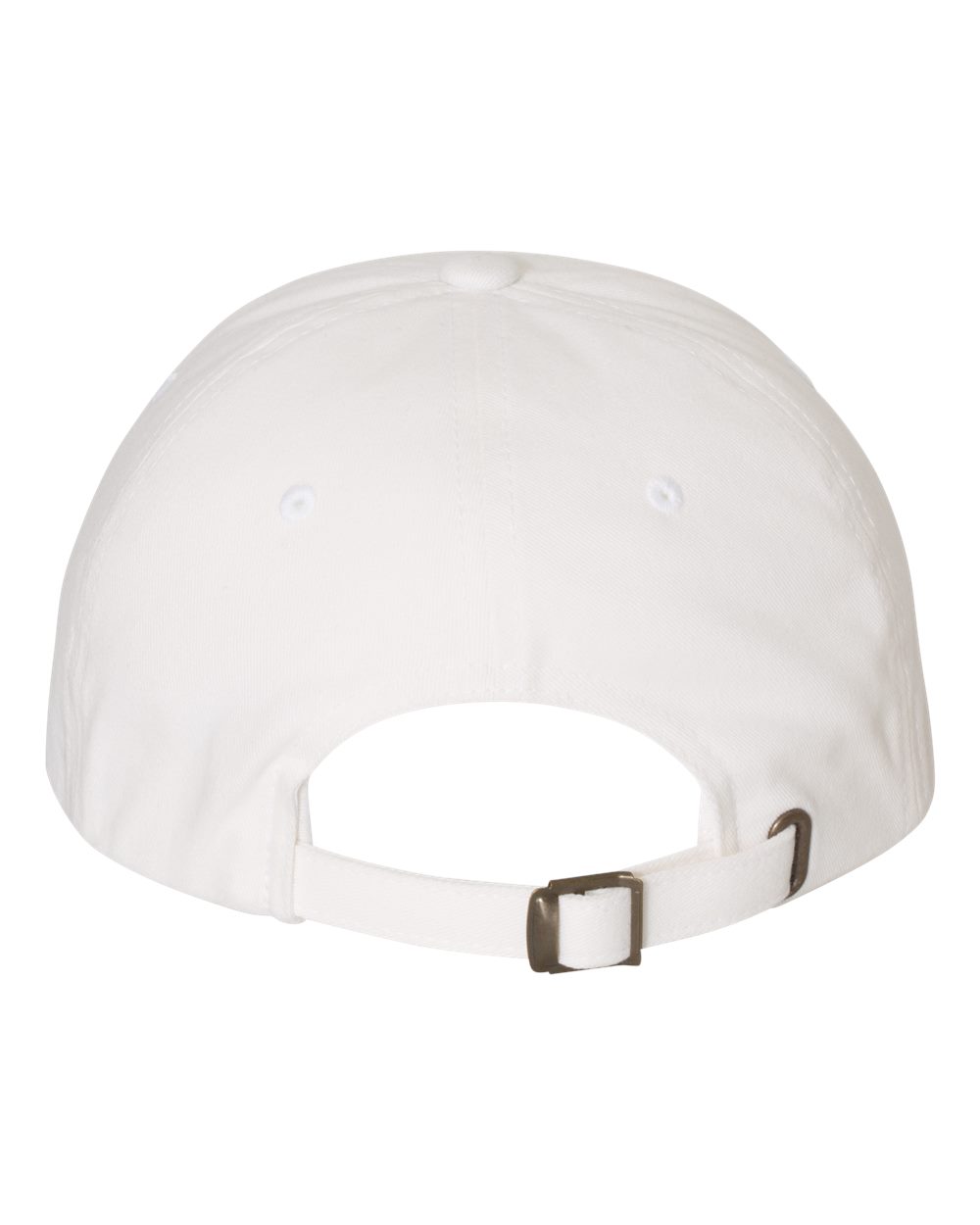 Rear View of White Peached Cotton Twill Dad Hat - 6245PT