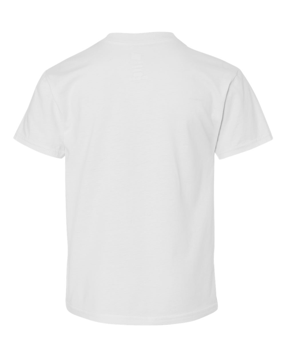 Rear View of White Perfect-T Youth T-Shirt - 498Y