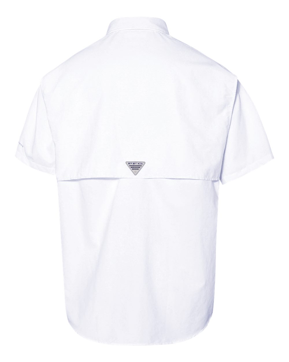 Rear View of White PFG Bahama™ II Short Sleeve Shirt - 212464