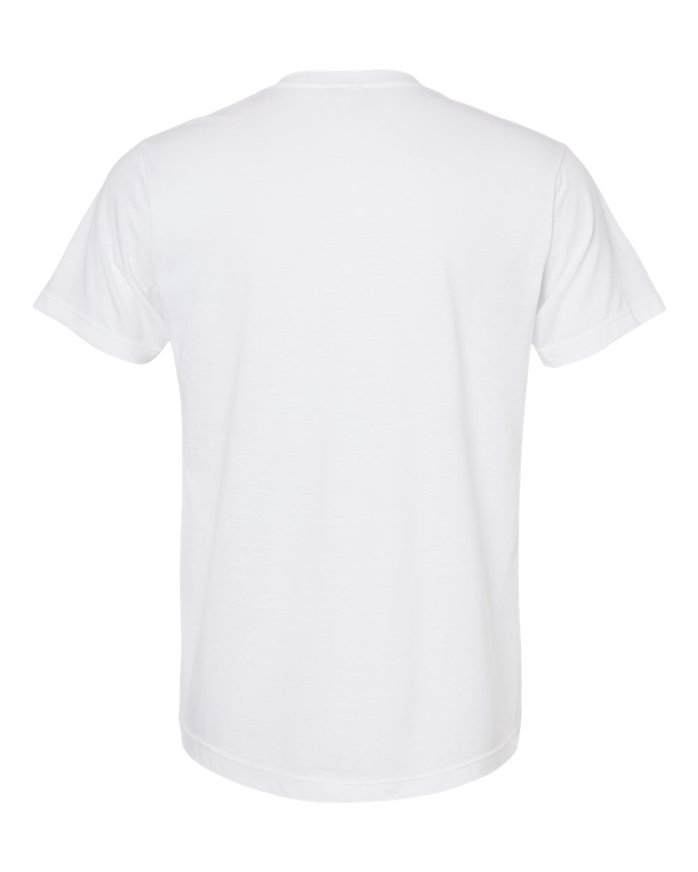 Rear View of White Poly-Rich V-Neck T-Shirt - 207