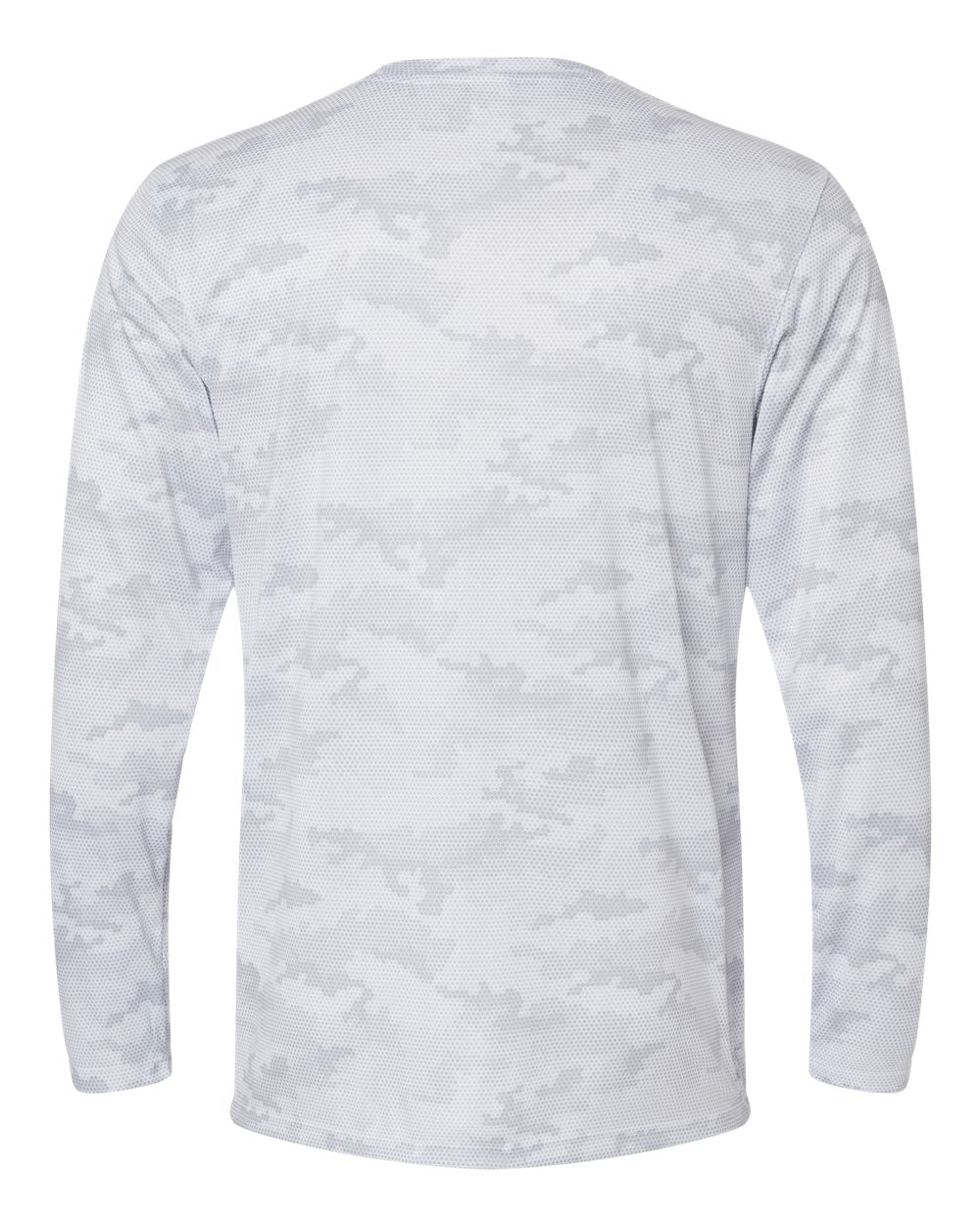 Front View of White Pompano Performance Camo Long Sleeve T-Shirt - 217