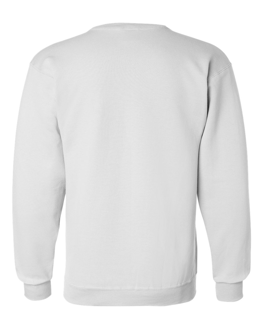 Rear View of White Powerblend® Crewneck Sweatshirt - S600