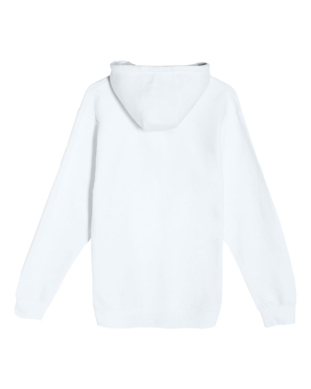 Rear View of White Premium Full-Zip Hooded Sweatshirt - LS14003