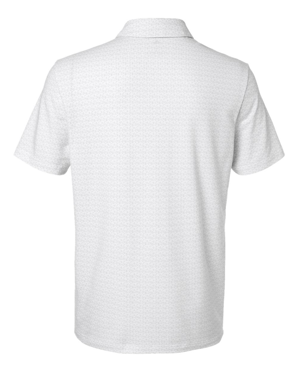 Rear View of White Printed Blend Polo - A702