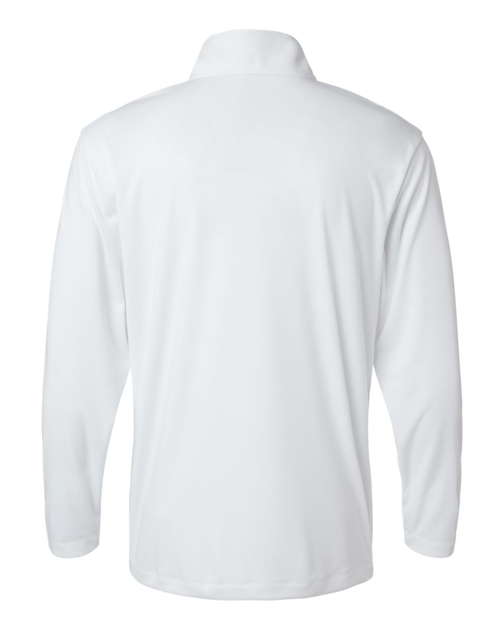 Rear View of White Pro-Lock Performance Quarter-Zip Pullover - 41870