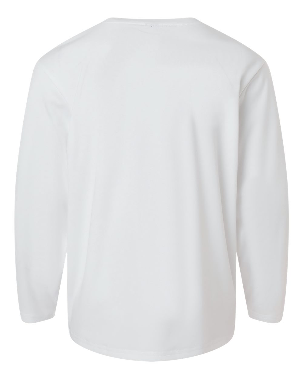 Rear View of White Pro-Lock Youth Performance Long Sleeve T-Shirt - 48400Y