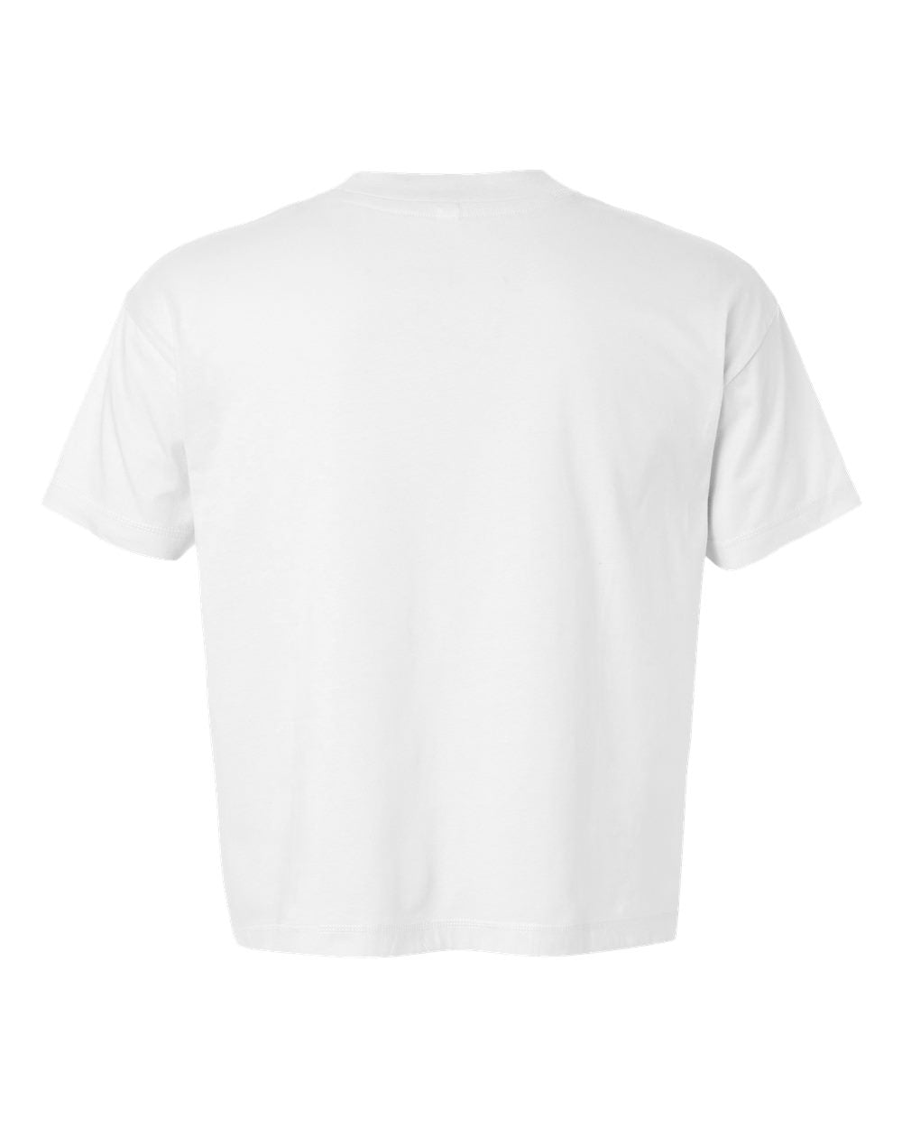 Rear View of White Relaxed Crew Tee - 3520