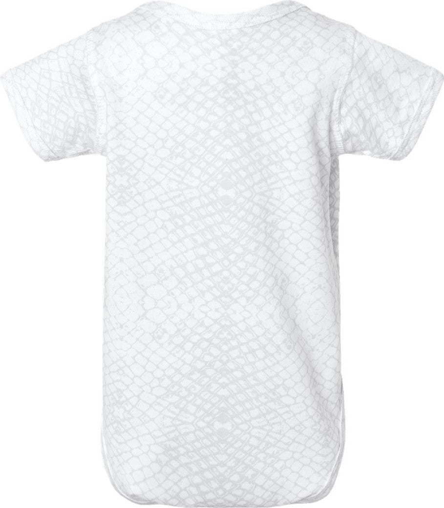 Rear View of White Reptile Infant Fine Jersey Bodysuit - 4424