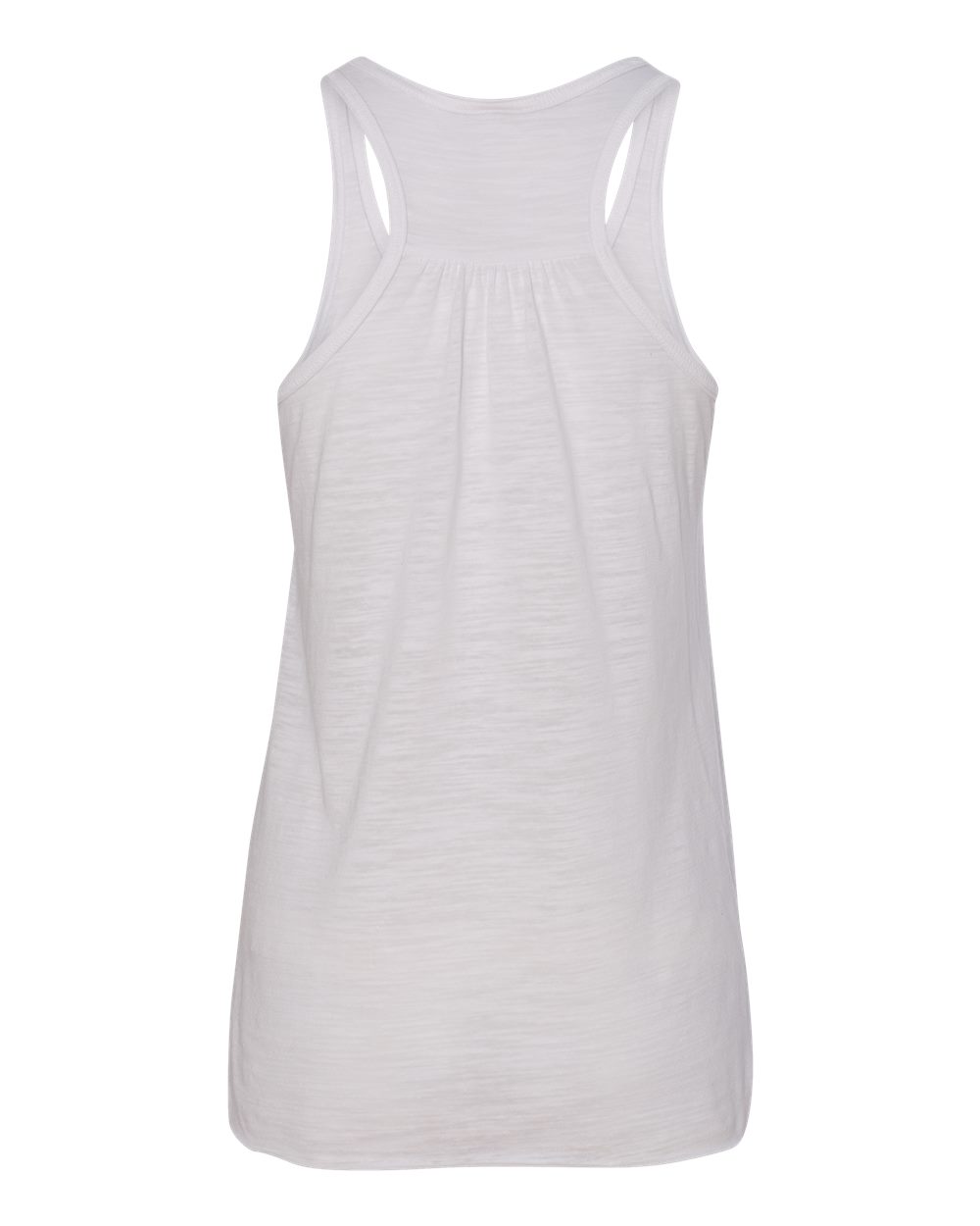Rear View of White Slub Women's Flowy Racerback Tank - 8800