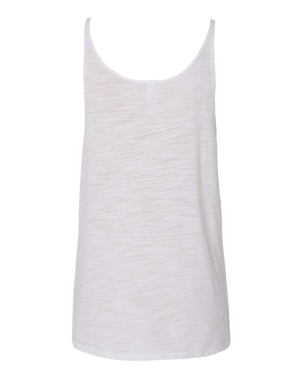 Rear View of White Slub Women's Slouchy Tank - 8838