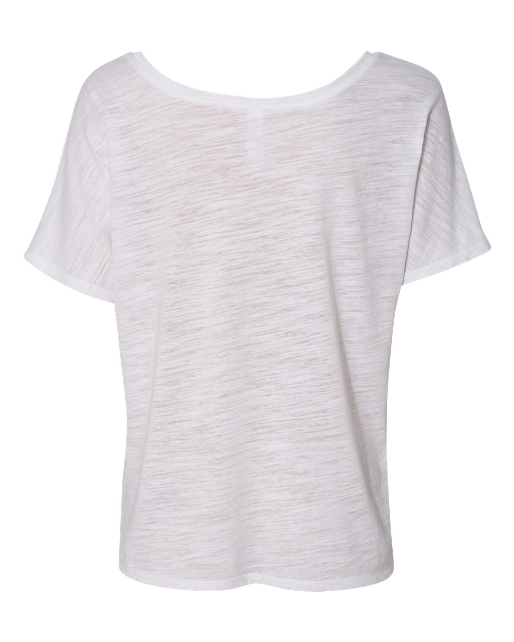Rear View of White Slub Women’s Slouchy Tee - 8816