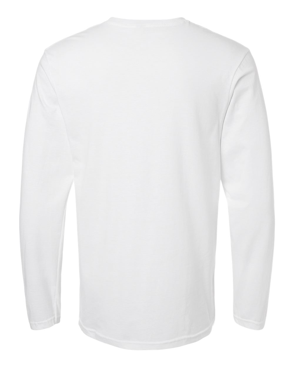 Rear View of White Softstyle® Long Sleeve T-Shirt - 64400