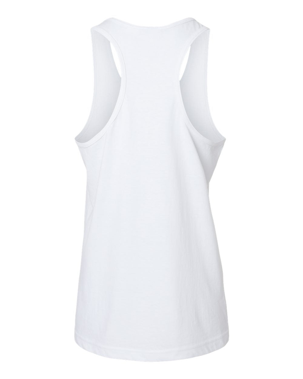 Rear View of White Softstyle® Women’s CVC Racerback Tank Top - 64220LCVC