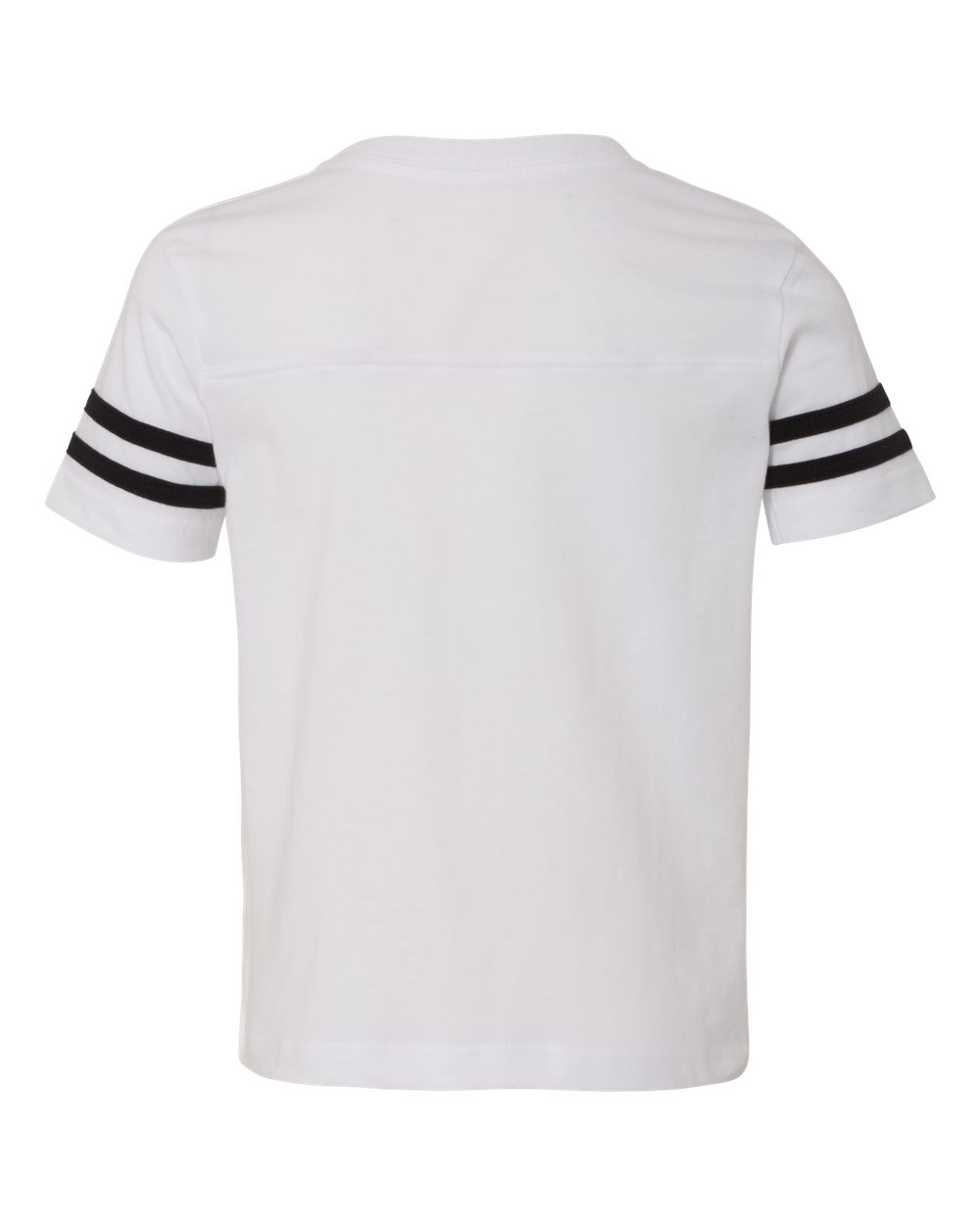 Rear View of White Solid/ Black Toddler Football Fine Jersey Tee - 3037