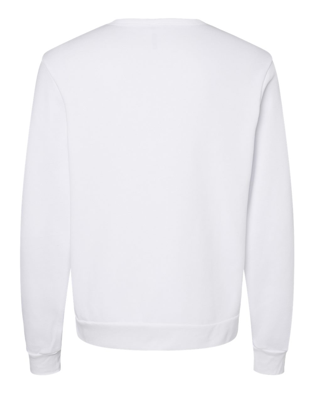 Rear View of White Sponge Fleece Classic Crewneck Sweatshirt - 3911