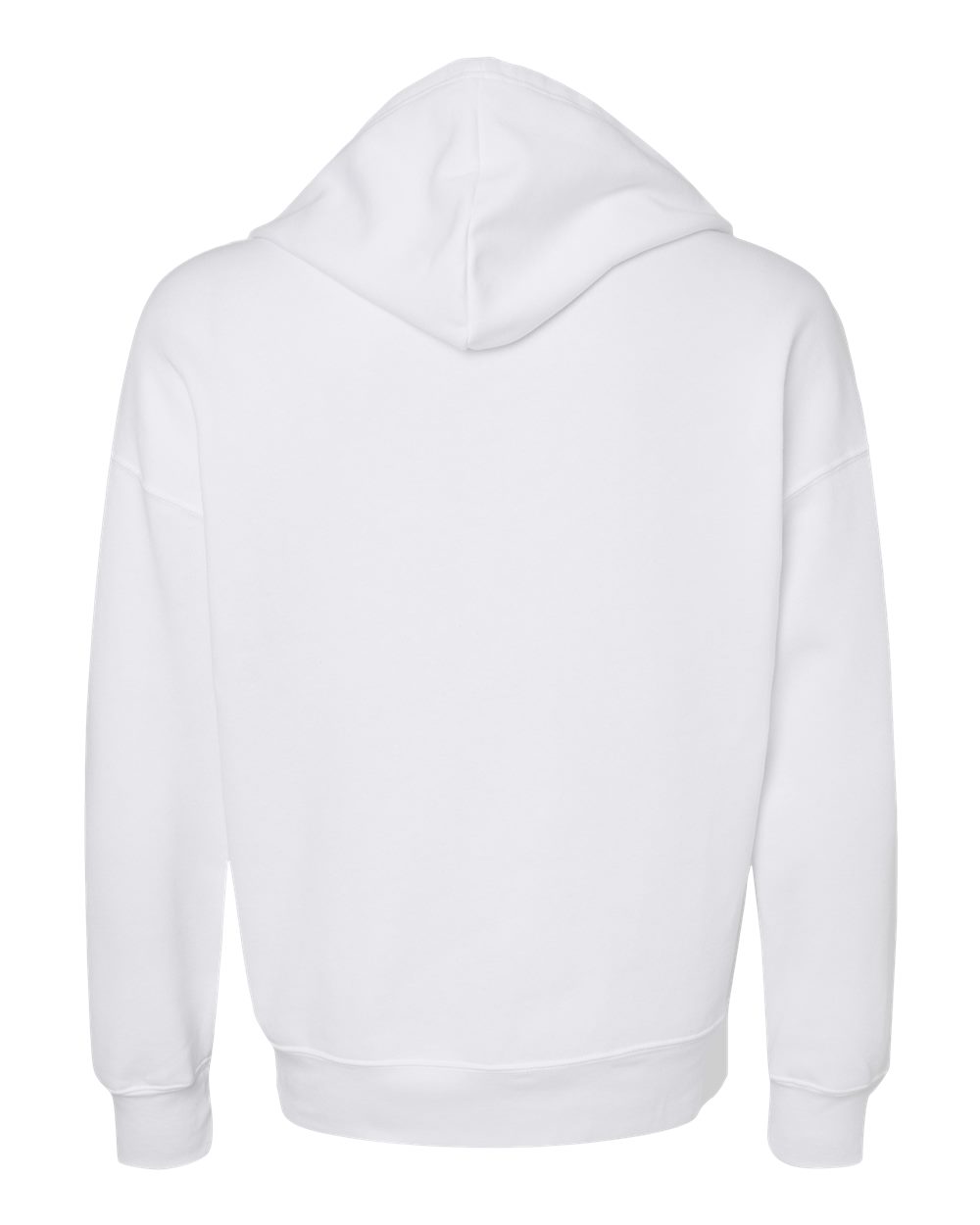 Rear View of White Sponge Fleece DTM Full-Zip Hoodie - 3759